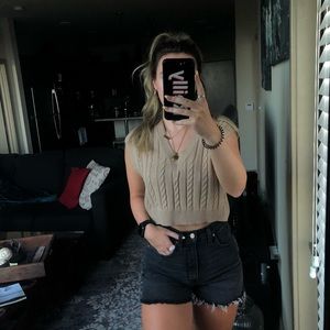 Cropped sweater vest